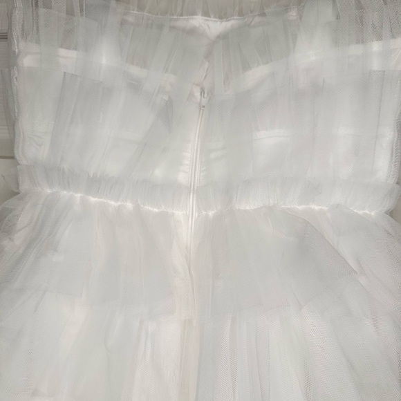 NWT White Tulle Mini Dress - Picture 4 of 5